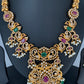 Multi Stone Green beads Peacock Pattern Necklace