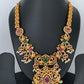 Multi Stone Green beads Peacock Pattern Necklace
