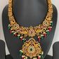 Multi Stone Red Green beads Peacock Pattern Necklace