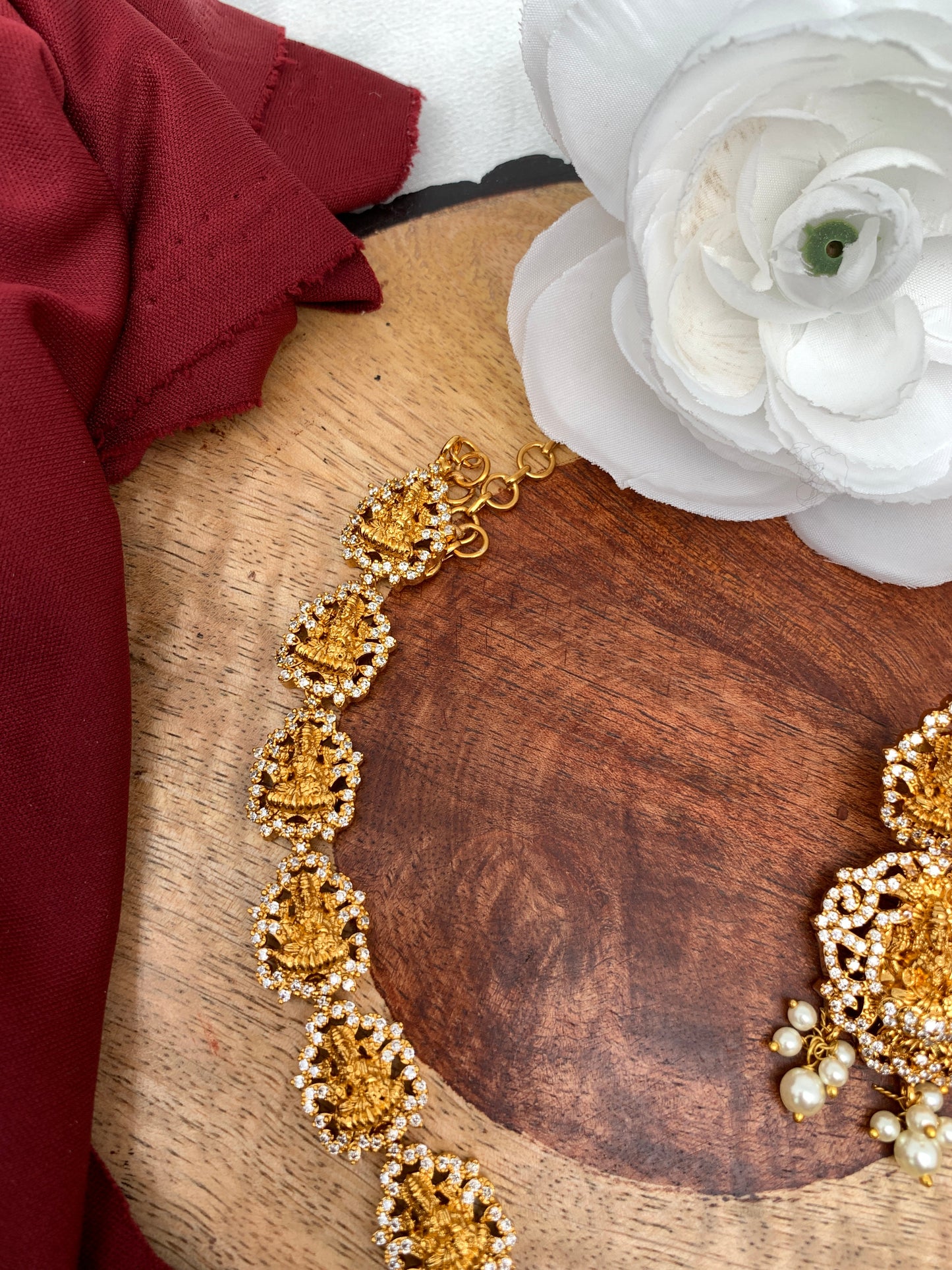 Goddess Lakshmi Pendent Goddess Lakshmi Links CZ Necklace