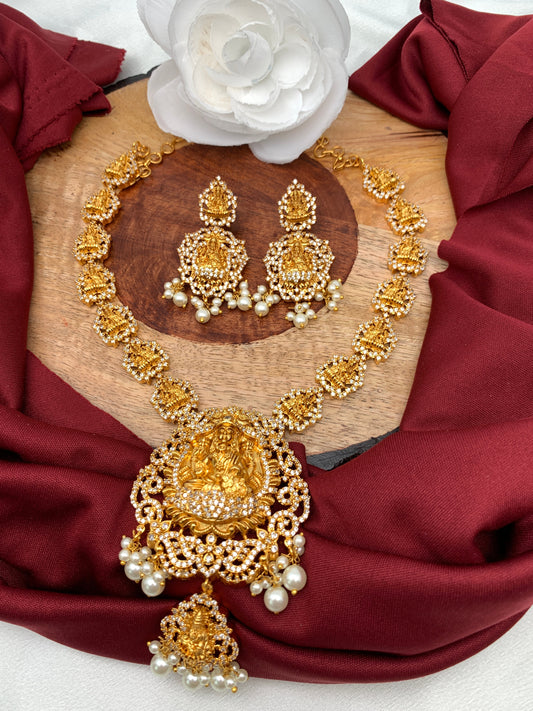 Goddess Lakshmi Pendent Goddess Lakshmi Links CZ Necklace