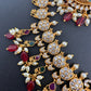 Goddess Lakshmi Multi Stone Red beads Necklace