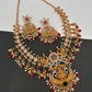 Goddess Lakshmi Multi Stone Red beads Necklace