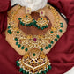 Red Green Stone Peacock Green beads Ethnic Necklace