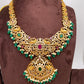Red Green Stone Peacock Green beads Ethnic Necklace