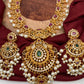Red Green Stone CZ Ethnic Necklace
