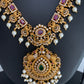 Red Green Stone CZ Ethnic Necklace