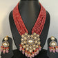 Kundan AD Pendent with Pink Onyx Beads Necklace