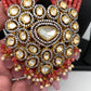 Kundan AD Pendent with Pink Onyx Beads Necklace
