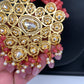 Kundan AD Pendent with Pink Onyx Beads Necklace