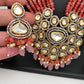 Kundan AD Pendent with Pink Onyx Beads Necklace