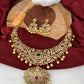 AD Red Green Multi Stone Premium Matte Neckline Ethnic Necklace