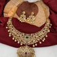 AD Red Green Multi Stone Premium Matte Neckline Ethnic Necklace