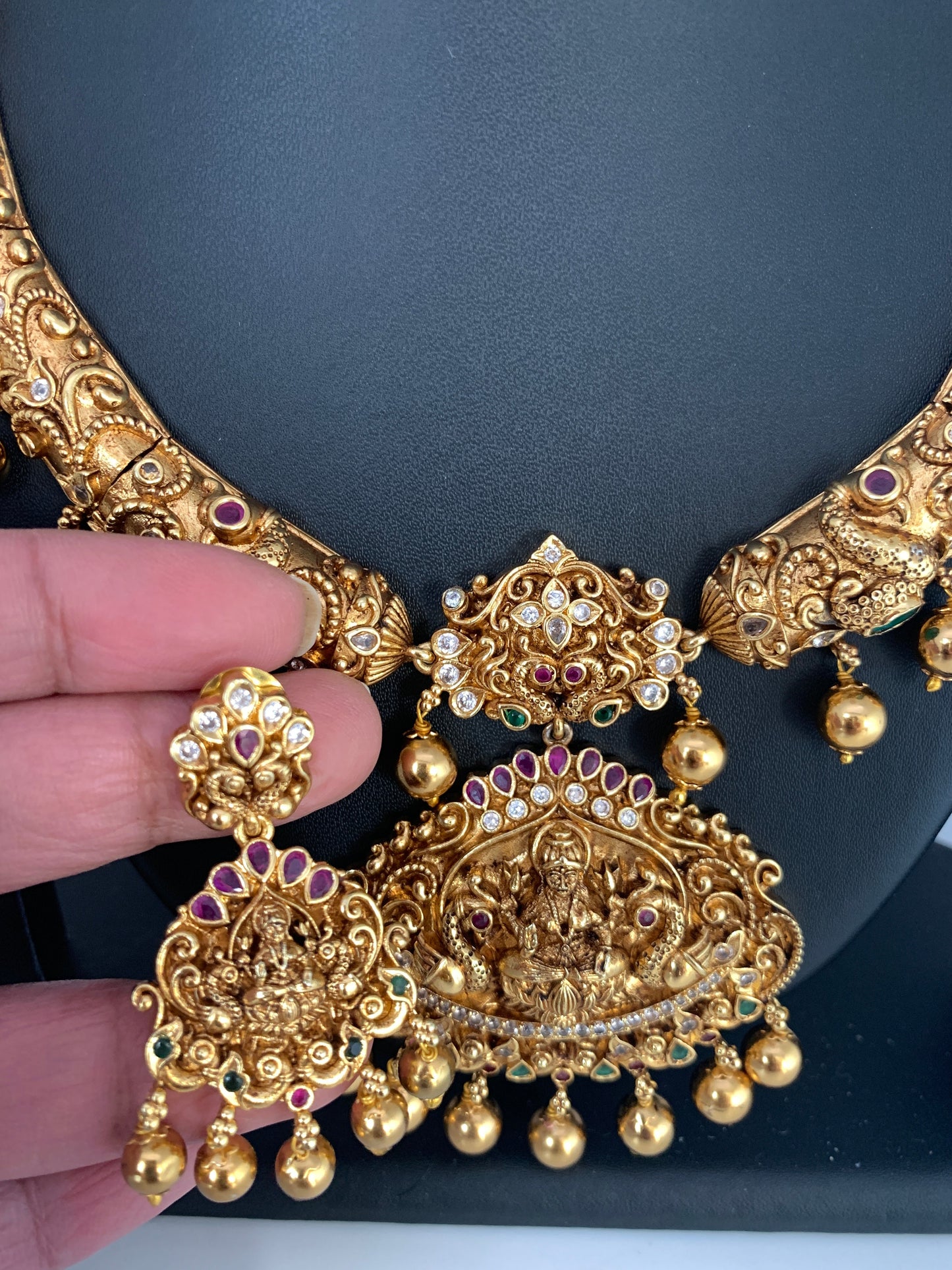 Goddess Lakshmi Golden Kanthi Necklace
