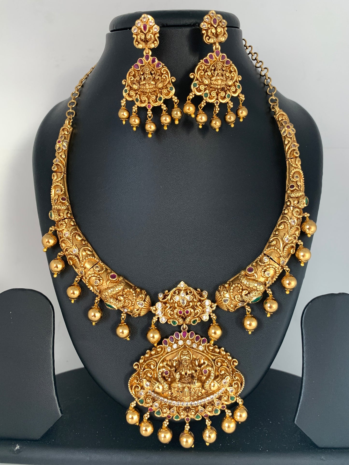 Goddess Lakshmi Golden Kanthi Necklace