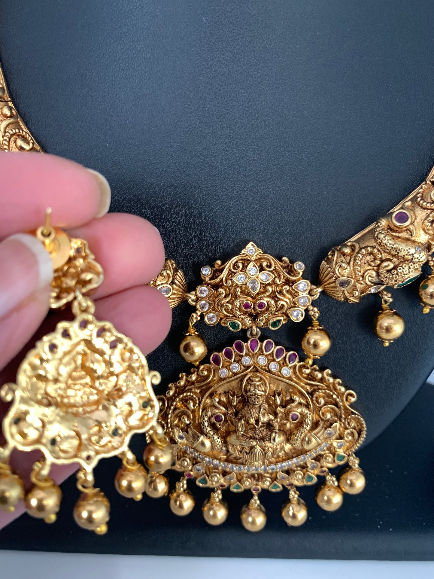 Goddess Lakshmi Golden Kanthi Necklace