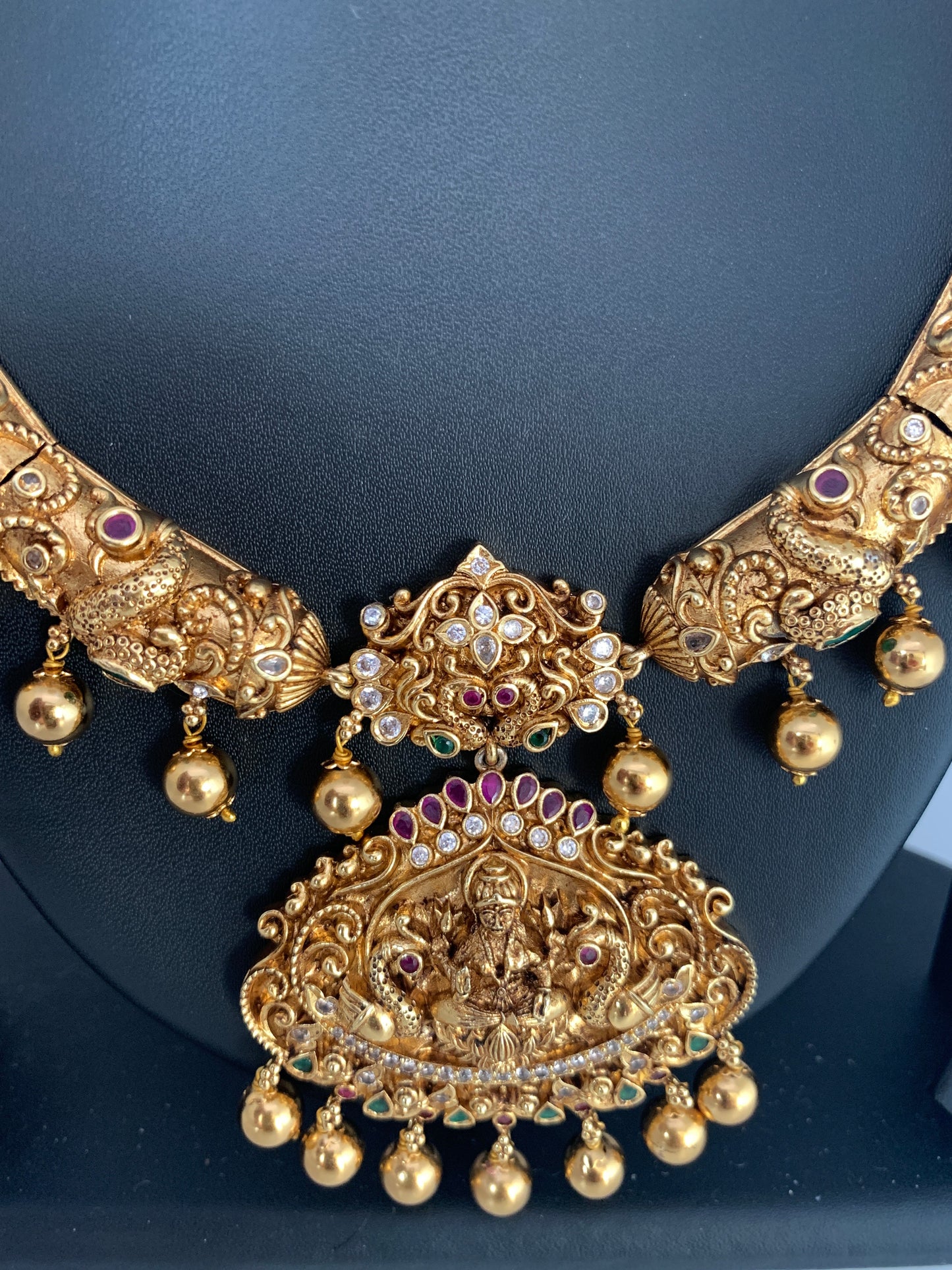 Goddess Lakshmi Golden Kanthi Necklace