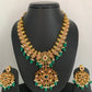 Mango Red Green Multi Kemp Stone Short Ethnic Necklace