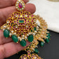 Mango Red Green Multi Kemp Stone Short Ethnic Necklace
