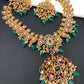 Mango Red Green Multi Kemp Stone Short Ethnic Necklace