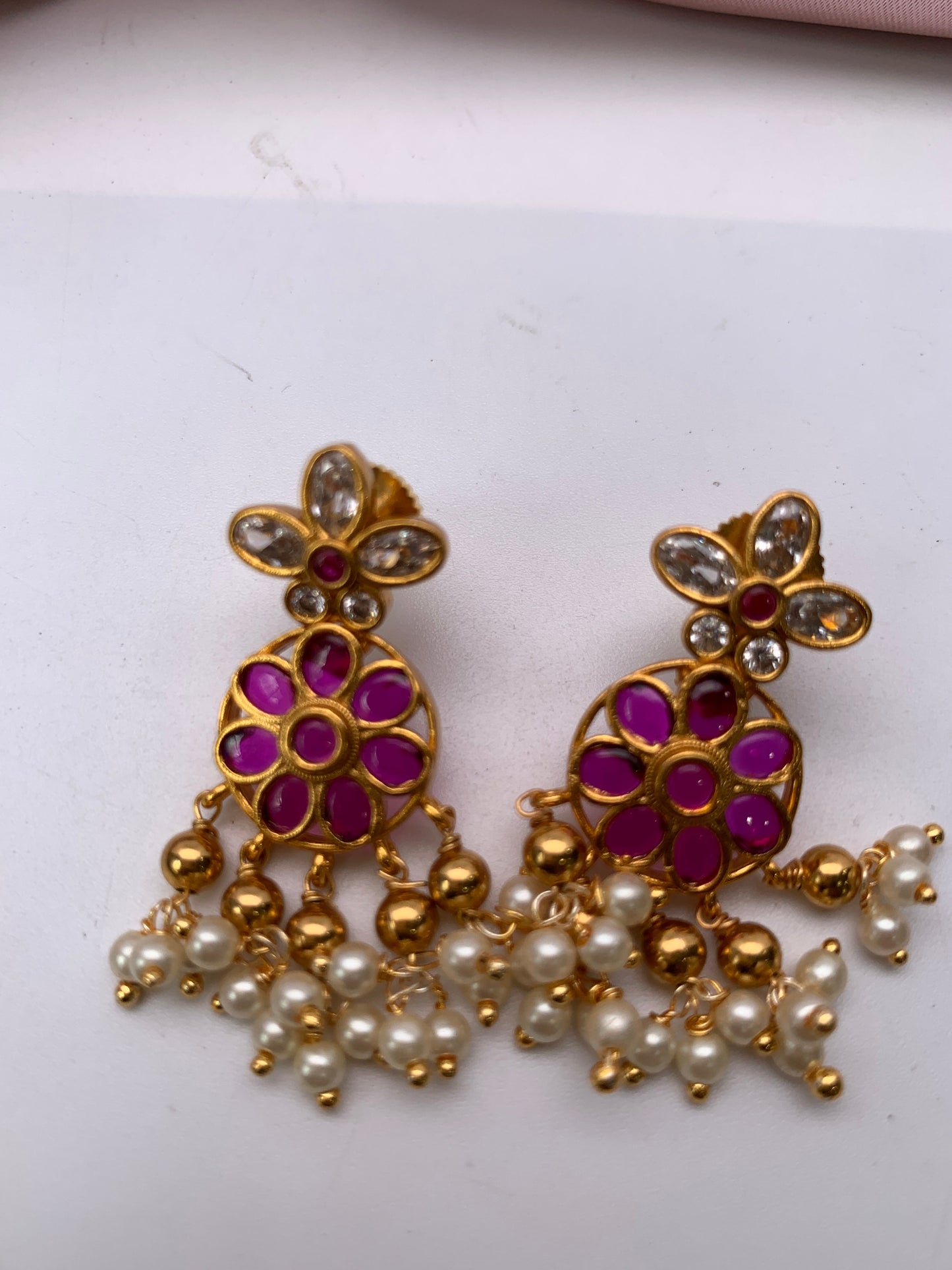 Pink Kemp Pearls Short Guttapusalu Necklace