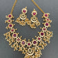 CZ Red Green Multi Stone Floral Pattern Guttapusalu