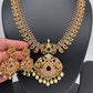 Red Green Multi Stone CZ Matte Finish Mango Ethnic Mala