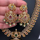 Red Green Multi Stone CZ Matte Finish Mango Ethnic Mala