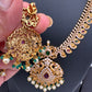Red Green Multi Stone CZ Matte Finish Mango Ethnic Mala