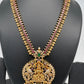 Goddess Lakshmi Red Kemp Green beads CZ Matte Finish Necklace