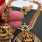 Goddess Lakshmi Red Kemp Green beads CZ Matte Finish Necklace