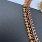 Goddess Lakshmi Red Kemp Green beads CZ Matte Finish Necklace
