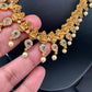 Goddess Lakshmi AD Red Green Stone Necklace