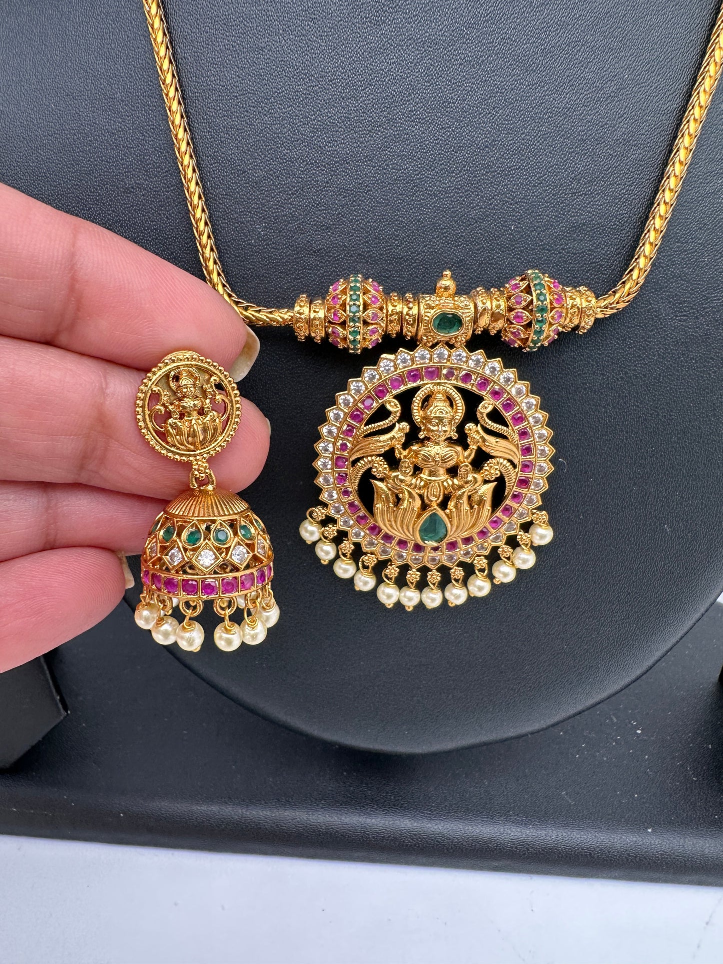 Goddess Lakshmi Chain Style Dainty Necklace