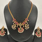 CZ Red Green Stone Chain Style Dainty Necklace
