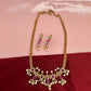 CZ Red Green Stone Chain Style Matte Finish Dainty Necklace