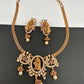 Radha Krishna Pendent Chain Style Matte Finish Dainty Necklace