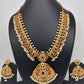 AD Red Green Multi Stone Peacock Floral Guttapusalu Necklace