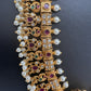 AD Red Green Multi Stone Peacock Floral Guttapusalu Necklace