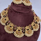Lord Ganesha Red Kemp Cluster Pearls Neckline Necklace