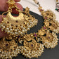 Lord Ganesha Red Kemp Cluster Pearls Neckline Necklace