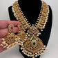 CZ Red Green Stone Rice Pearls Guttapusalu Necklace