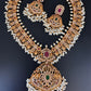 CZ Red Green Stone Rice Pearls Guttapusalu Necklace