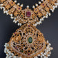 CZ Red Green Stone Rice Pearls Guttapusalu Necklace