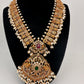 CZ Red Green Stone Rice Pearls Guttapusalu Necklace