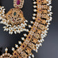 CZ Red Green Stone Rice Pearls Guttapusalu Necklace