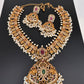 CZ Red Green Stone Rice Pearls Guttapusalu Necklace