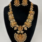 Goddess Lakshmi AD Red Green Stone Necklace
