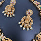 Goddess Lakshmi AD Red Green Stone Necklace
