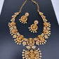 Goddess Lakshmi AD Red Green Stone Necklace
